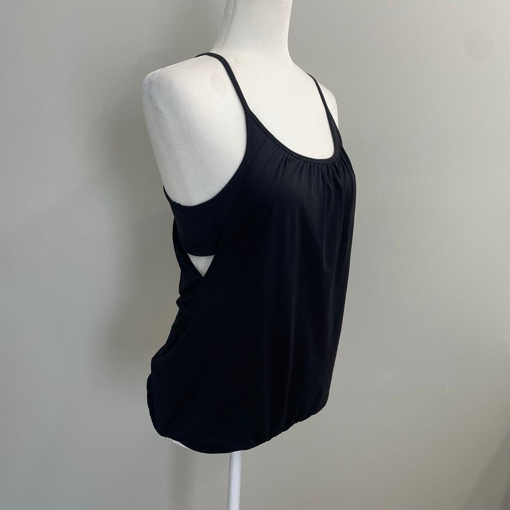 Lululemon Black Open Back Tank Size 4 Pilates Athleisure Activewear